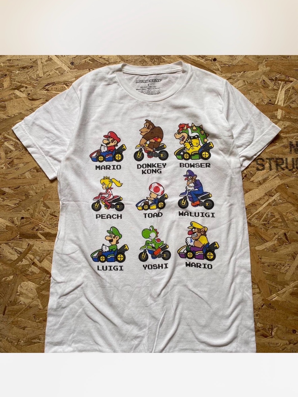 Nintendo White Super Mario Kart Character Grid Tee